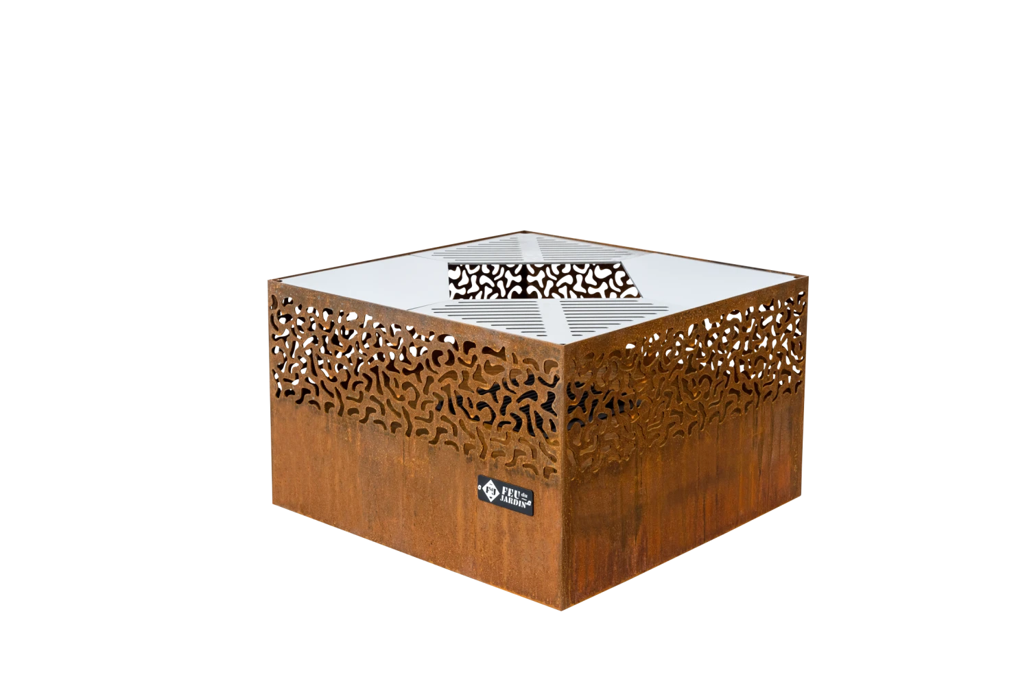 Feuerkorb Mit Grillplatte Feu Du Jardin CUBE 500 Inkl. Grillrost, Rost 4 Feuerkorb Mit Grillplatte Feu Du Jardin CUBE 500 Inkl. Grillrost, Rost – Bild 2