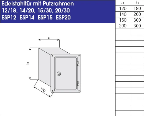 Kamintür Edelstahl V4A Mit Putzrahmen 100 Mm 5 Kamintür Edelstahl V4A Mit Putzrahmen 100 Mm – Bild 3