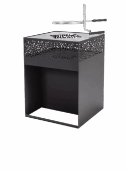 Feuerkorb Mit Grillplatte Feu Du Jardin CUBE 1000 Mit Holzfach, Schwarz -Brunner Grillen Geschaft feu du jardin cube grid 757x1024 1