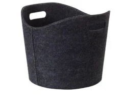 Holzkorb Filz Rund Ø 39 X 31 Cm, Anthrazit