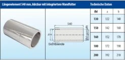 Schornsteinrohr Edelstahl 540 Mm Doppelwandig Kürzbar Wandfutter - Eka Cosmos D 25 -Brunner Grillen Geschaft l5etwfrthc2e1uut9j4