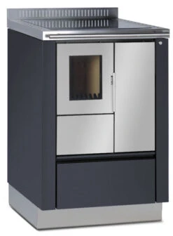 Holzherd Greithwald Tyrola TRA 60, 6 KW -Brunner Grillen Geschaft tra60 grau emalliert ms antikschwarz