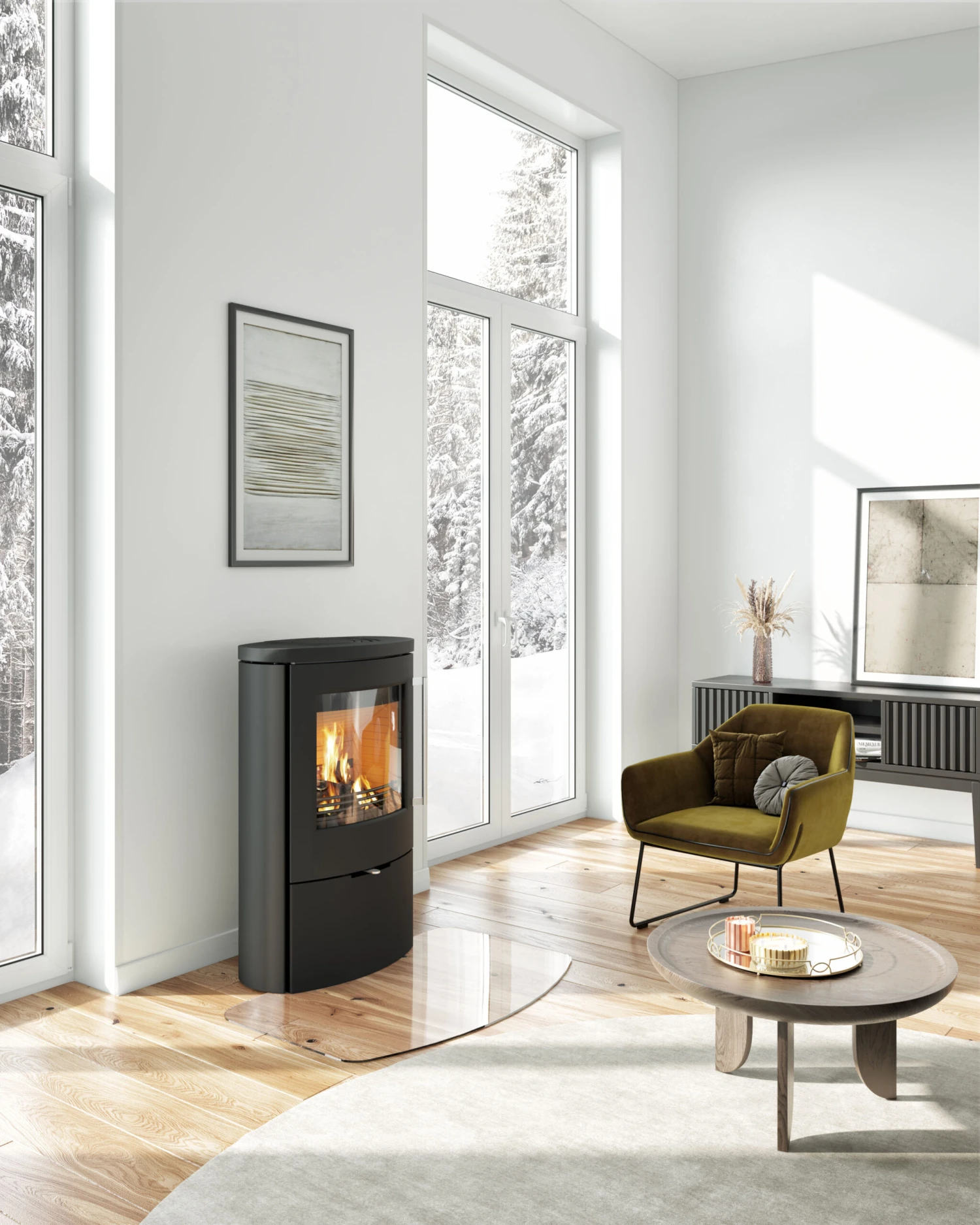 Kaminofen TermaTech TT80RL Schwarz, 5,5 KW 3 Kaminofen TermaTech TT80RL Schwarz, 5,5 KW